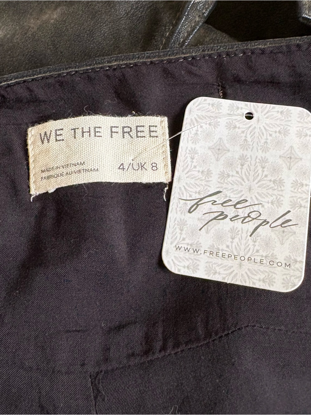 Free People We The Free Black Vegan Suede Micro Mini Cargo Skort Size 4 - Picture 4 of 15